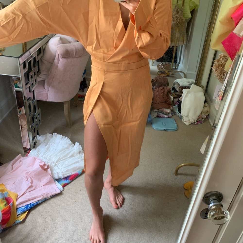 Gold split dress